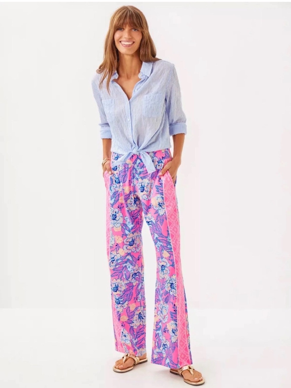 Lilly Pulitzer NWT 32” Bal Harbour Palazzo Pants Totally Koalafied $128 Size XS